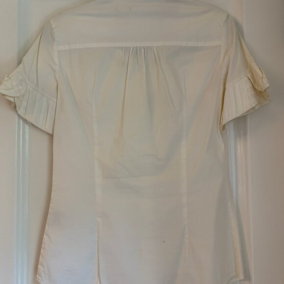 Miu Miu Vintage 2007 Ruffle Sleeve Short Sleeve Button Down Shirt Size 40 - Picture 3 of 5